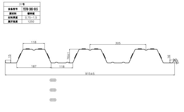 YX76-305-915開(kāi)口樓承板
